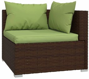 vidaXL Σαλόνι Κήπου Σετ 6 Τεμαχίων Καφέ Συνθετικό Ρατάν με Μαξιλάρια