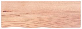 vidaXL Ράφι Τοίχου Ανοιχτό Καφέ 80x30x(2-6)εκ. Επεξ. Μασίφ Ξύλο Δρυός