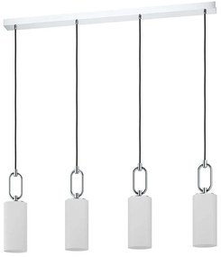 Φωτιστικό Οροφής - Ράγα Majana 390129 101x11x150cm 4xE27 40W Chrome-White Eglo Steel,Opaline