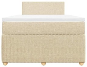 vidaXL Κρεβάτι Boxspring με Στρώμα Κρεμ 120x190 εκ. Υφασμάτινο