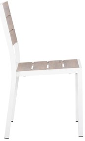 Καρέκλα SAGA C6063.01 Αλουμινίου Λευκή με Polywood 46x52x86Υεκ. 46x52x86 εκ.