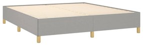 vidaXL Κρεβάτι Boxspring με Στρώμα Ανοιχτό Γκρι 180x200 εκ. Υφασμάτινο