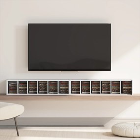 204 Ράφια αποθήκευσης CD Σετ 2, Blu-Ray Tower Stand με ρυθμιζόμενα ράφια, Organizer ραφιών, Λευκό