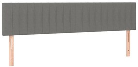 vidaXL Κρεβάτι Boxspring με Στρώμα Σκούρο Γκρι 180x200 εκ Υφασμάτιν