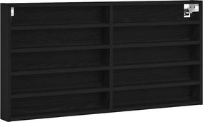 vidaXL Βιτρίνα με ράφι Μαύρη Οξυά 100 x 8,5 x 50 cm Επεξεργασμένο ξύλο