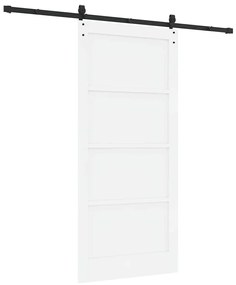 vidaXL Συρόμενη Πόρτα Χειροκίνητος Λευκό 93 x 202 cm Μασίφ ξύλο πεύκου