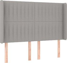 vidaXL Κρεβάτι Boxspring με Στρώμα &amp; LED Αν.Γκρι 140x200εκ. Υφασμάτινο