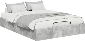 vidaXL Κρεβάτι Οθωμανικού Τύπου Σκυρόχρωμο Γκρι 150 x 200 cm