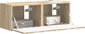 vidaXL Ντουλάπι Τηλεόρασης Τοίχου 2 pcs Σονόμα Επεξεργασμένο Ξύλο