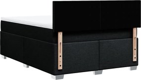 vidaXL Κρεβάτι Boxspring με Στρώμα Μαύρο 140x200 εκ. Υφασμάτινο