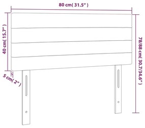 Κεφαλάρι Κρεβατιού LED Σκούρο Γκρι 80x5x78/88 εκ. Βελούδινο - Γκρι