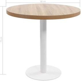 vidaXL Τραπέζι Bistro Ανοιχτό Καφέ 80 εκ. από MDF