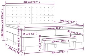 Κρεβάτι Boxspring με Στρώμα Μαύρο 200x200 εκ. Συνθετικό Δέρμα - Μαύρο