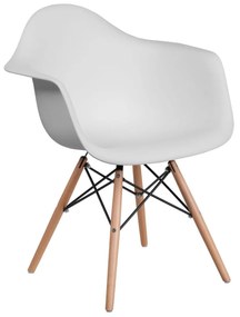 Καρέκλα Casual Fylliana Λευκό κάθισμα - Φυσικά πόδια 65x64x79 εκ. 4αδα 65x64x79 εκ.