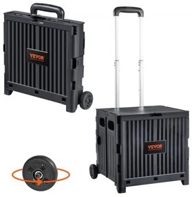 VEVOR Folding Shopping Cart Foldable Utility Cart 80 lbs Telescoping Handle