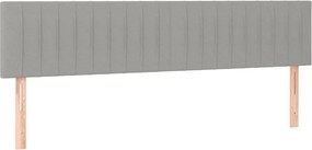 vidaXL Κρεβάτι Boxspring με Στρώμα &amp; LED Αν.Γκρι 200x200εκ. Υφασμάτινο