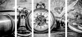 Ρολόγια με εικόνα 5 μερών από το παρελθόν σε ασπρόμαυρο