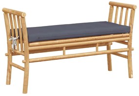 vidaXL Παγκάκι κήπου με μαξιλάρι Καφέ 110 x 38 x 65εκ Μπαμπού