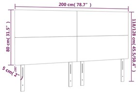 Κεφαλάρια Κρεβατιού 4 τεμ.Αν. Γκρι 100x5x78/88 εκ. Υφασμάτινο - Γκρι