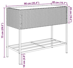 ΓΛΑΣΤΡΕΣ ΚΗΠΟΥ ΜΕ ΡΑΦΙΑ 2 ΤΕΜ. ΜΑΥΡΕΣ 90X40X75ΕΚ ΣΥΝΘ. ΡΑΤΑΝ 3210507