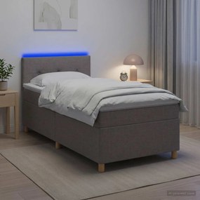 vidaXL Κρεβάτι box spring με στρώμα Taupe 100 x 200 cm Ύφασμα