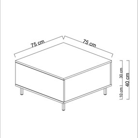 Τραπεζάκι Σαλονιού Τραβερτίνη LEEGE 75x75x40