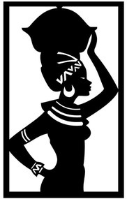 Διακοσμητικό Τοίχου African 279ENZ1271 35x56cm Black Wallity Μέταλλο