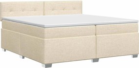 vidaXL Κρεβάτι box spring με στρώμα Κρεμ 200 x 200 cm Ύφασμα