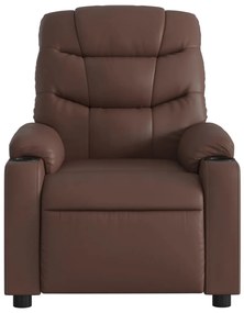 vidaXL Πολυθρόνα Μασάζ Ανακλινόμενη Καφέ από Συνθετικό Δέρμα
