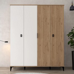 Ντουλάπα Sapphire Δρυς / Λευκό GRODRA 164x52x12
