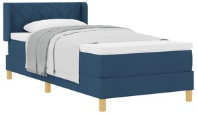 vidaXL Κρεβάτι με Στρώμα Box Spring Μπλε, 100 x 200 cm, Ύφασμα