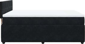 vidaXL Κρεβάτι Boxspring με Στρώμα Μαύρο 140x190 εκ. Βελούδινο