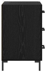 vidaXL Κομοδίνο Μαύρη Οξυά 40 x 40 x 66 εκ. Επεξεργασμένο ξύλο