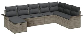 vidaXL Σετ Καναπέ Κήπου 8 pcs Γκρι 297.5 x 187.5 x 85 εκ Πολυ ράταν