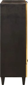 vidaXL Βοηθητικό ντουλάπι Μαύρο και Χρυσό 60 x 33,5 x 100 εκ.