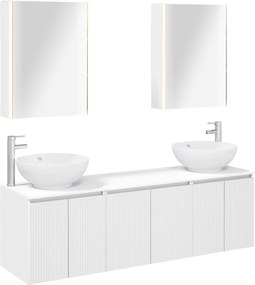 vidaXL Σετ Ντουλαπιών Μπάνιου 5 pcs Λευκό Επεξεργασμένο Ξύλο