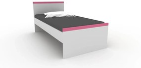 Παιδικό Κρεβάτι Rock για στρώμα 90x200, Χρώμα Λευκό με Λιλά, Μελαμίνη