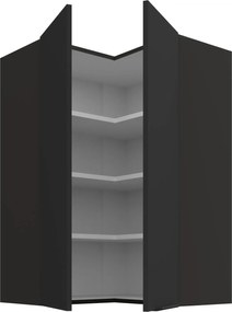 Κρεμαστό ντουλάπι γωνιακό Arianna 60x60 GN 90 2F-Μαύρο