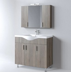 Martin Siena 100 Sonoma Dark - Πάγκος με Νιπτήρα &amp; Καθρέπτη