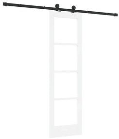 vidaXL Συρόμενη Πόρτα Λευκό 61 x 198.5 εκ. Ξύλο και μέταλλο