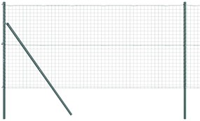 vidaXL Ευρωπαϊκή περίφραξη με 13 Πόστες 1.2x25 μ Γαλβανισμένο Ατσάλι Πράσινο