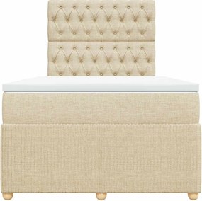 vidaXL Κρεβάτι Boxspring με Στρώμα Κρεμ 120x190 εκ. Υφασμάτινο