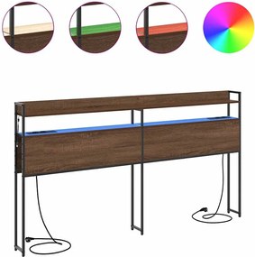 vidaXL Κεφαλάρι Αποθήκης με ράφι Καφέ δρυς 98 cm Επεξεργασμένο ξύλο