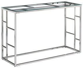 Κονσόλα Bellagio 05-0403 120x40x78cm Silver-Clear Ανοξ.Ατσάλι,Γυαλί