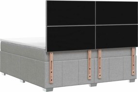 vidaXL Κρεβάτι box spring με στρώμα Ανοιχτό γκρι 140 x 190 cm Ύφασμα