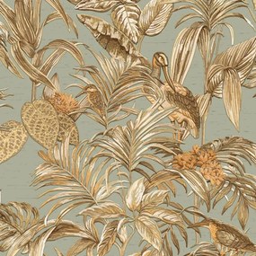 DUTCH WALLCOVERINGS Ταπετσαρία Τοίχου Bird-of-Paradise Γαλαζοπράσινο - Μπλε