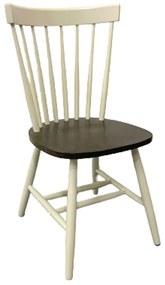 Καρέκλα Larus pakoworld φυσικό ξύλo rubberwood ανθρακί-λευκό 50x49x90εκ. - 250-000006