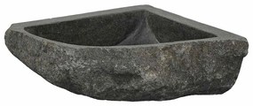 vidaXL Κρεμαστή Γωνιακή Λεκάνη Γκρι (30-37) x (30-37) x 12 εκ.