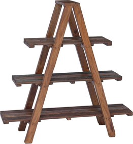 vidaXL Πτυσσόμενη ραφιέρα με ράφι Καφέ 79.5 x 35 x 112 εκ