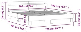 ΠΛΑΙΣΙΟ ΚΡΕΒΑΤΙΟΥ ΜΕ ΚΕΦΑΛΑΡΙ ΜΑΥΡΟ 200 X 200 ΕΚ. ΕΠΕΞ. ΞΥΛΟ 3207393